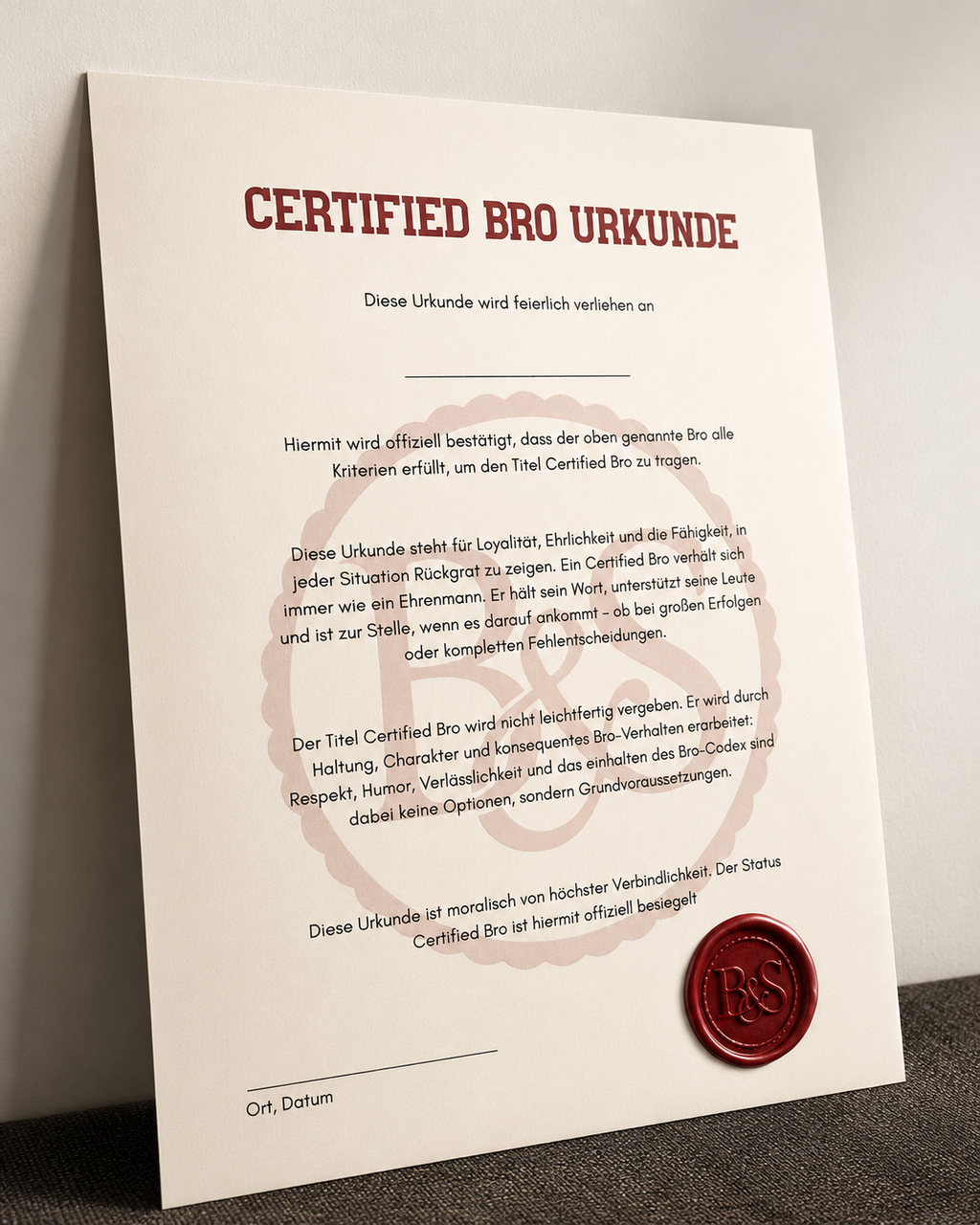 CERTIFIED BRO URKUNDE